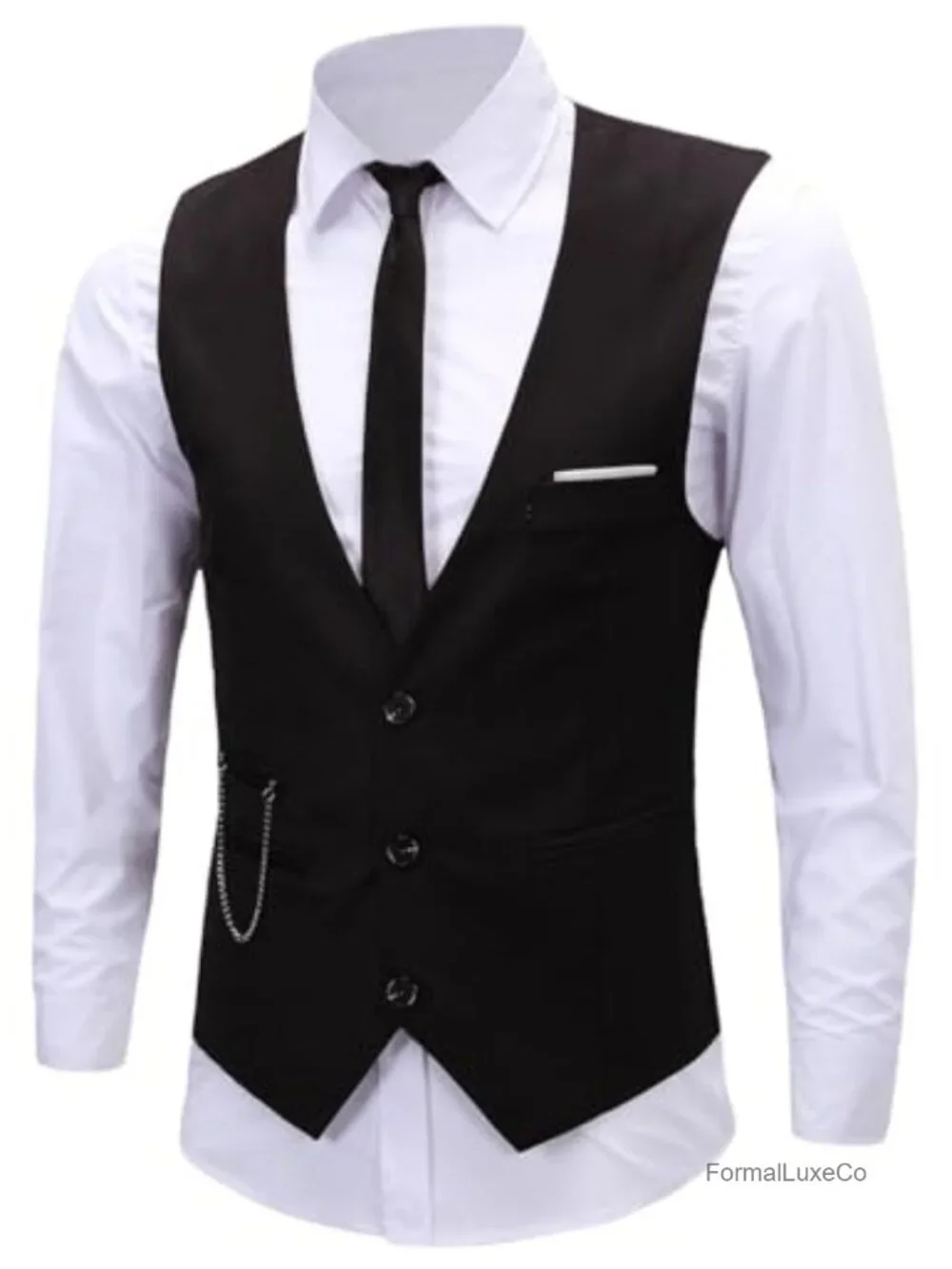 Men's Slim Fit Sleeveless Suit Vest Waistcoat Formal Business Tuxedo Vest